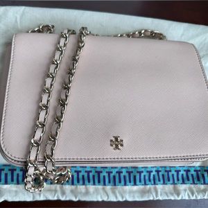 Tory Burch Light Pink Robinson Saffiano Leather Crossbody/Shoulder Bag